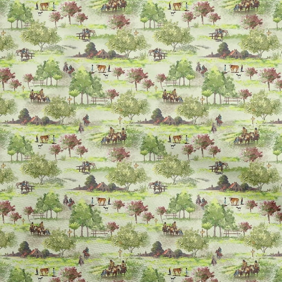 oneOone Cotton Silk Light Green Fabric Cowboy Fabric For Sewing Printed Craft Fabric By The Yard 42 Inch Wide