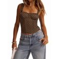 thumbnail image 3 of Women'S Square Neck Sleeveless Tank Tops Basic Tight T Shirts Coffee XS, 3 of 8
