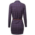 thumbnail image 2 of FashionOutfit Women's Super Cute Flannel Plaid Checkered Shirt Dress with Belt, 2 of 3