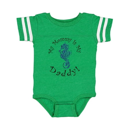 

Inktastic My Mommy Is My Daddy - Seahorse Deep Blue Gift Baby Boy or Baby Girl Bodysuit