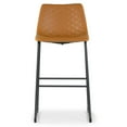 thumbnail image 2 of Set of 2 Basil Gray Plastic Bar Stool with Slatted Back and Iron Legs, 2 of 5
