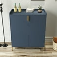 thumbnail image 4 of 2-Door Home Wine Bar Cabinet with Wine Rack & Adjustable Shelves, Modern Sideboard (Soft-Closing Hinges), Dining Room Buffet, Liquor Cabinet (Blue), 4 of 8