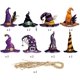 thumbnail image 5 of Adornos de Halloween para árbol de Navidad: 32 colgantes de sombrero de bruja para colgar en el árbol de Navidad, 5 of 6