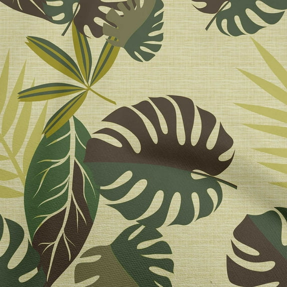 oneOone Polyester Spandex Lime Green Fabric Tropical Leaf Dress Material Fabric Print Fabric By The Yard 56 Inch Wide