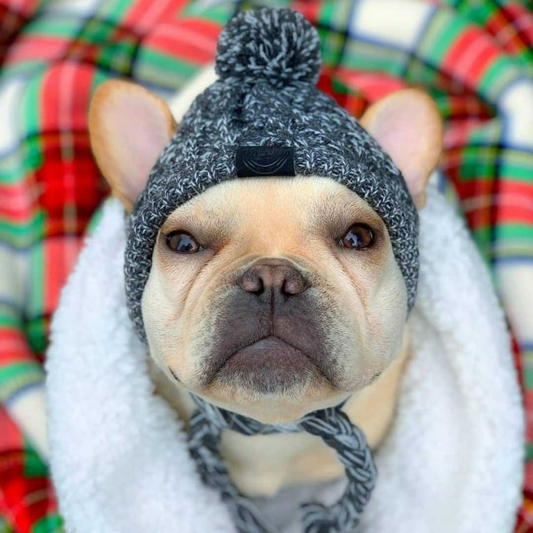 Winter Dog Hat Funny Knitted Pompom Beanie Hat With Ear Seams