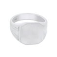 thumbnail image 2 of AFFY Octagon Cut Engravable Men's Signet Ring In 14K White Gold Plated Sterling Silver, Ring Size 8, 2 of 3