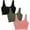 Desert Dusk/Olive Night/Black, variant on Fruit of the Loom Women's 360 Stretch Comfortable Seamless Longline Sports Bra- 3 Pack