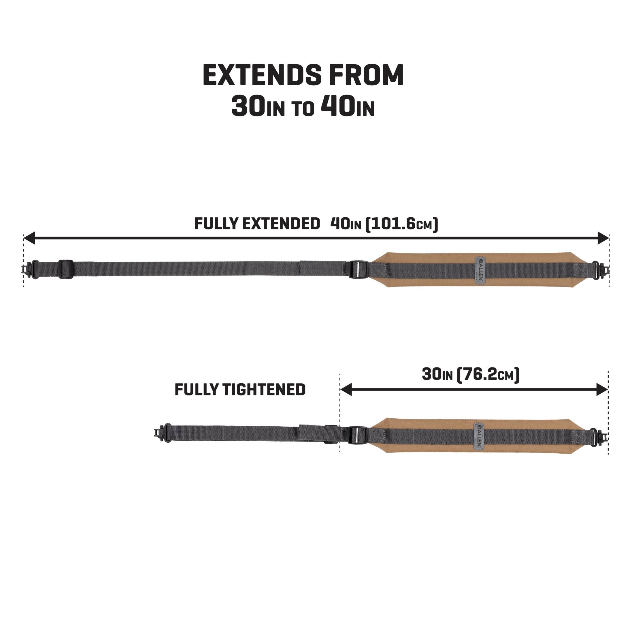 Allen Company Durango Two-Point Padded Sling W/ Swivels, Holds 500Lbs., Fde