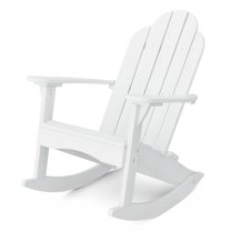Wildridge Classic Adirondack Rocking Chair, White - Outdoor Weather Resistant HDPE Rocking Chair for Patio, Deck, Fire Pit