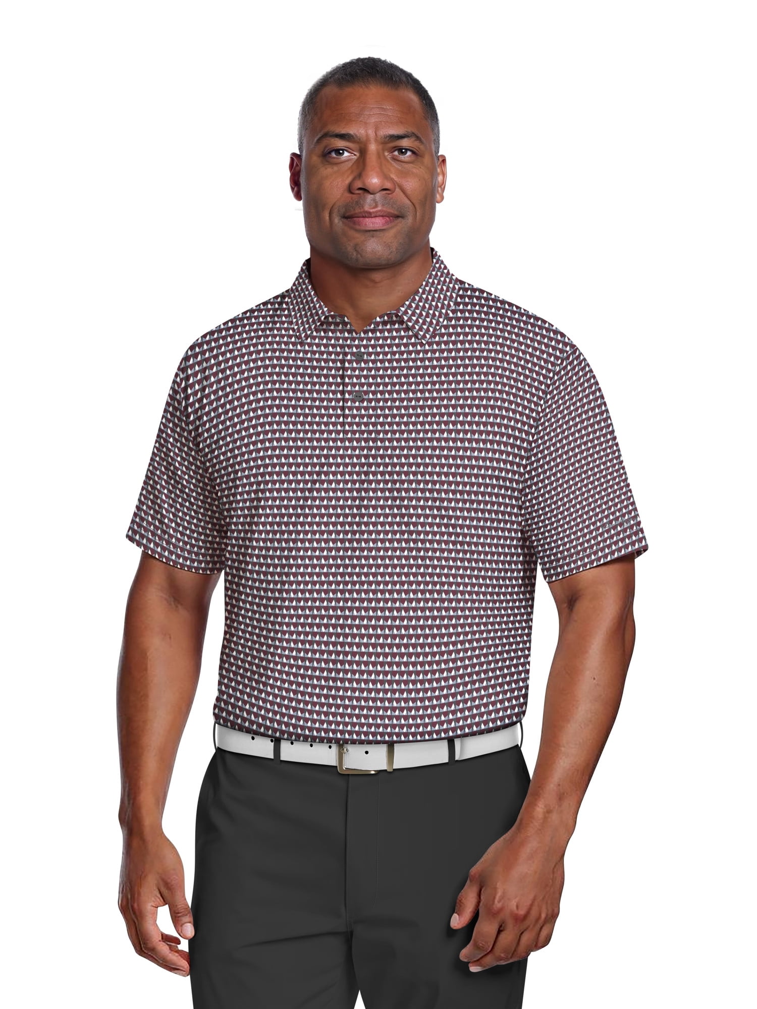 Ben Hogan Men's & Big Men's Performance Large Geometric Short Sleeve Polo Shirt, Sizes S-5XL