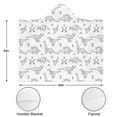 thumbnail image 3 of Wearable Blanket,BlackWhite Origami Dinosaurs Tribal Pattern Hooded Wearable Flannel Blanket for Adults & Teens,Winter Poncho Shawl Wrap Cape Cozy Anti-Pill,50"x60", 3 of 5