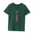 thumbnail image 3 of Camiseta para mujer de verano simple y ligera con cuello redondo para viajes de compras navideñas , Verde, xxl, 3 of 7