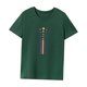 thumbnail image 3 of Camiseta para mujer de verano simple y ligera con cuello redondo para viajes de compras navideñas Verde, 3 of 7