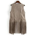 thumbnail image 5 of FAVIPT 2024 Fringe Vest Faux Suede Tassel Sleeveless Jacket Hippie Costumes 60s 70s Ethnic Vintage Clothes Open Front Cardigan Fringe Tops for Women Cowgirl, 5 of 7