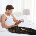 thumbnail image 5 of JUNZAN Men's Pajama Pants Black And Gold Fire Dragon Sleepwear Pants PJ Bottoms Drawstring and Pockets, 5 of 5