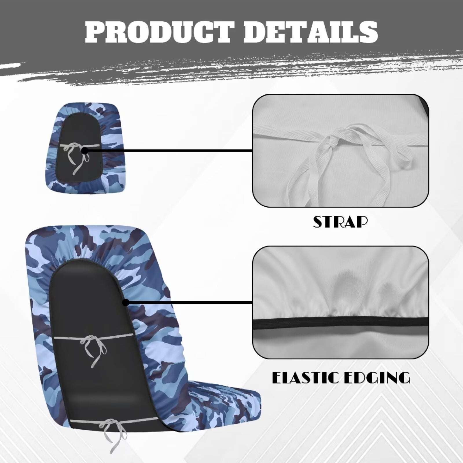 KUIFORTI Blue Camouflage UTV Seat Covers Full Protection Seats Cover with Headrest Covers Rhino UTV Accessories Compatible with Yamaha Rhino 700 660 450 2004-2021