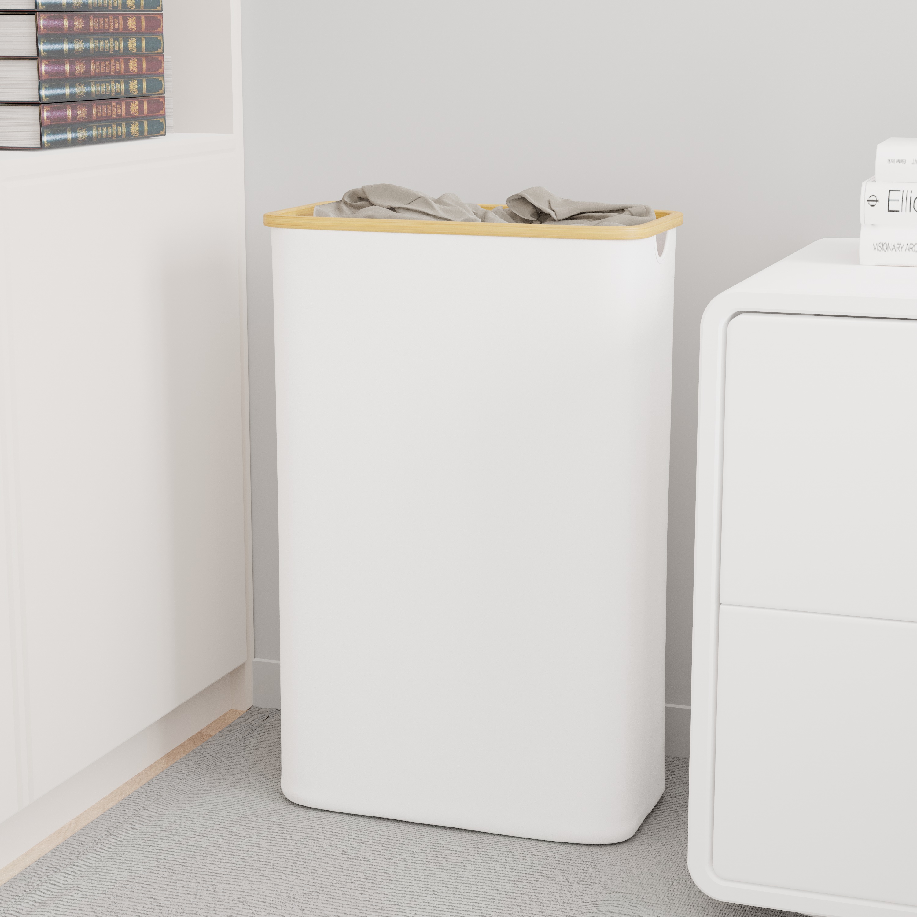 Tooloton 60L Large Laundry Hamper, White