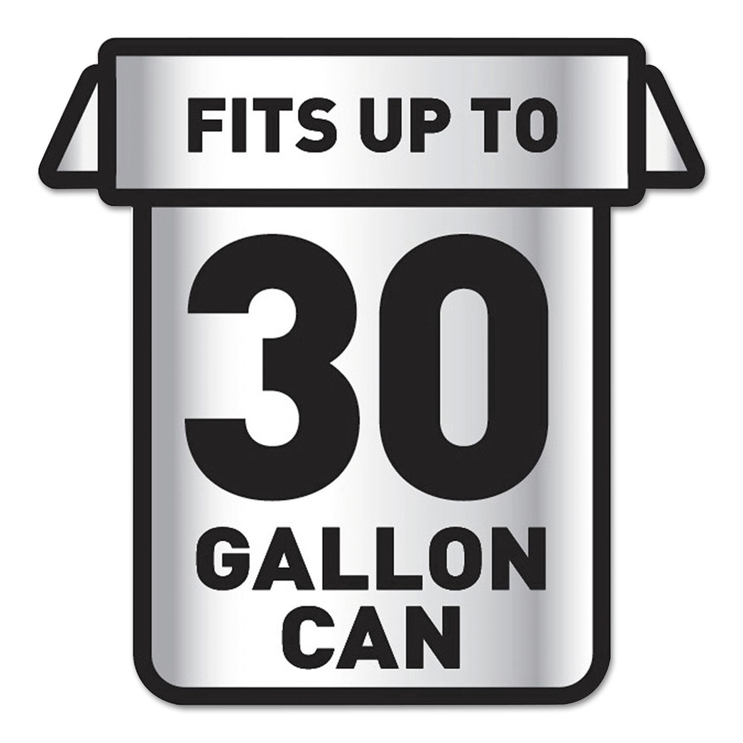 Glad 70358 30 in. x 32 in. 30 gal. 1.05 mil ForceFlexPlus Drawstring Large Trash Bags - Black (70/Carton)