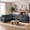 Dark Gray-Flannelette, variant on Puremind L Shaped Sofa, Oversized 5 Seat Corner Sofa with Side Pockets, Modern Linen Sectional Couches for Living Room/Apartment, Dark Gray