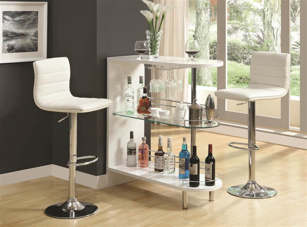 Modern Bar Unit Shelf Wine Gl Mini Pub Liquor Furniture Cabinet Modern Bar Unit Shelf Wine Gl Mini Pub Liquor Furniture Cabinet White Chrome