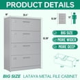 thumbnail image 3 of Fesbos File Cabinet with Lock-Vertical 4 Drawer Metal Filing Cabinets-Organization Storage Cabinets for Home Office-Hanging Letter/Legal/F4/A4 Size, 3 of 7
