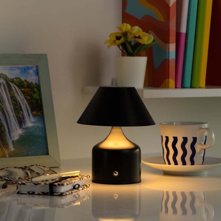 Mainstays LED Portable Cordless Table Lamp, Matte Black photo 4