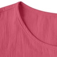 thumbnail image 6 of XPMWRP Women's Crew Neck 3 Button Henley T Shirt Casual Short Sleeve Tops for Daily Wear Summer, Vacation Hot Pink S, 6 of 8