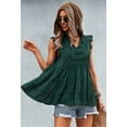 thumbnail image 3 of Hauts pour Femmes Décontractés à Pois Suisses Manches Courtes à Volants Chemise Tunique Ample, 3 of 7