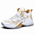 thumbnail image 1 of BINQER Zapatillas de baloncesto de caña alta for niños, zapatillas acolchadas con soporte transpirable for entrenamiento deportivo juvenil., 1 of 5