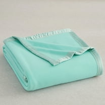 JML Soft Fleece Plush Throw Blanket with Satin Trim, Teal, Standard Throw