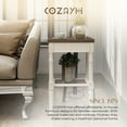 thumbnail image 6 of Open Box COZAYH Rustic Farmhouse Accent End Table, Wooden Tray Top, Brown/White, 6 of 12