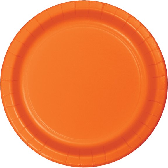 Club Pack of 240 Sunkissed Orange Paper Party Banquet Dinner Plates 10"