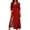 Red, variant on ChaoHeng Womens Summer Dresses Striped V Neck Drawstring Waist A Line Mini Short Sleeve Tunic Dress Black S