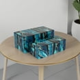thumbnail image 5 of Dory Decorative Box Set of 2, Deep Blue Black Faux Marble Accent Glass, 5 of 7