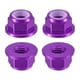 thumbnail image 1 of Tuercas de bloqueo hexagonales con inserto de nylon Uxcell, paquete de 4 - Tuerca autolock M5 x 0.8mm de aleación de aluminio, tuerca de bloqueo de brida anodizada para sujetadores (Púrpura), 1 of 6