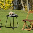thumbnail image 5 of Weather Resistant Steel Outdoor Side Table, Small Round End Table for  Yard Balcony Garden Black, 5 of 8