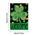 thumbnail image 3 of Hovmgk St. Patrick's Day Garden Flag with Four-Leaf Clover, Durable Flax Material, Outdoor Yard and Garden Decoration, St. Patrick's Day, Easy Installation for Holiday Celebrations, 3 of 5