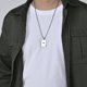 thumbnail image 3 of Colgante de collar de espada de la suerte con personalidad de hip hop, naipes de melocotón rojo, un colgante moderno y moderno de acero de titanio, 3 of 5
