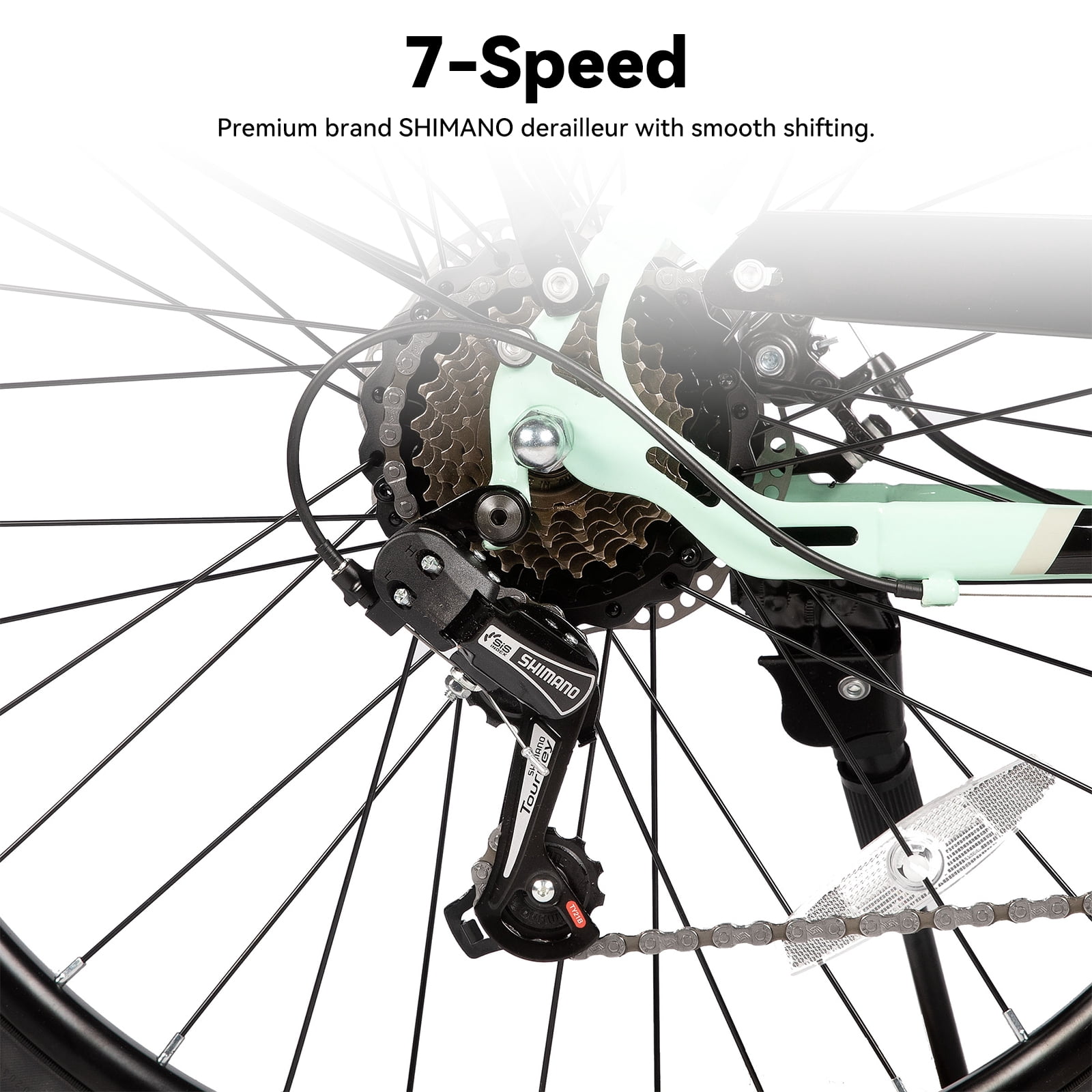 HILAND 26" Electric Bike for Adults with 500W Brushless Motor, 40Miles 20MPH Electric Mountain Bike with 36V 7.8AH Removable Battery UL2849,Green