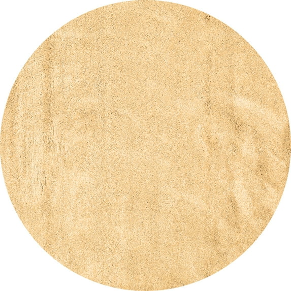 Ahgly Company Indoor Round Solid Brown Modern Area Rugs, 7' Round