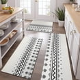 thumbnail image 2 of Black Geometric Border Pattern Kitchen Rugs Sets Of 3,Kitchen Runner Rugs Non Skid Washable,Decorative Kitchen Floor Mats for Kitchen,Sink,Laundry,17"x30"+ 17"x47" + 17"x59", 2 of 6