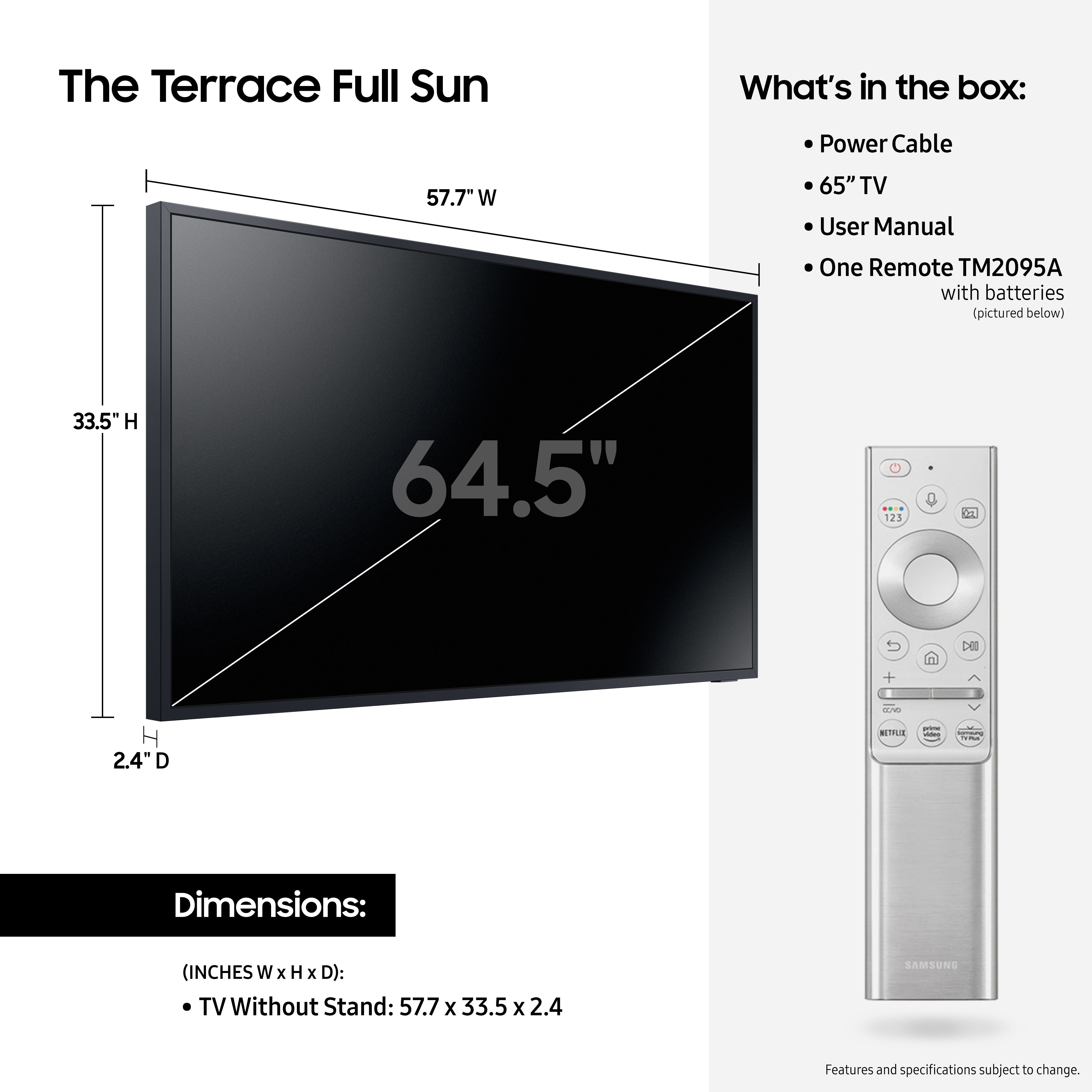 SAMSUNG 65" Class The Terrace Full Sun Outdoor QLED 4K (2160p) LED Smart TV QN65LST9TAFXZA - image 5 of 18