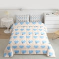 thumbnail image 2 of Feelyou Blue Love Heart Queen Comforter Set for Child, Cute Ribbon Bowknot Bedding Sets, Dreamy Princess Bow Reversible Bedding Comforter Set, Super Cozy Room Decor, 3-Piece, 2 of 8