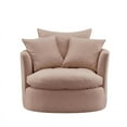 thumbnail image 5 of Kaelynn Accent Chair Pink Linen Upholstered 1 Back Pillow and 2 Toss Pillows, 5 of 10
