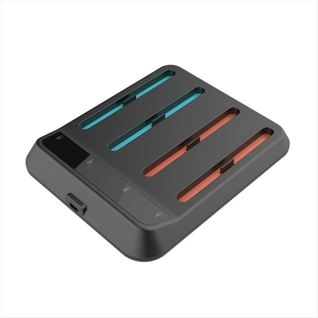 Soporte de Carga para Switch 2 Mandos Izquierdo y Derecho. Soporte de Carga 4 en 1 para Mando NS2 con Luz Indicadora.