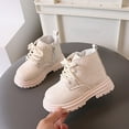 thumbnail image 6 of Staki Toddler Combat Boots Girl's Ankle Boots Lace Up Waterproof Combat Boots with Side Zipper for Toddler(White,9 Toddler), 6 of 6