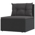 thumbnail image 5 of vidaXL 5 Piece Garden Lounge Set with Cushions Black Poly Rattan, 5 of 5