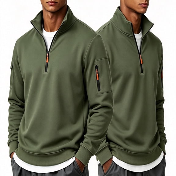 GXWEA Men's Quarter Zip Sweater Casual Lightweight Knit Pullover Sweater