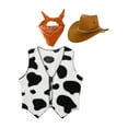 thumbnail image 2 of vastwit Cowboy Costume Kids Cowgirl Cosplay Outfits Cow Print Vest with Bandanna and Hat Set for Orange 10, 2 of 6
