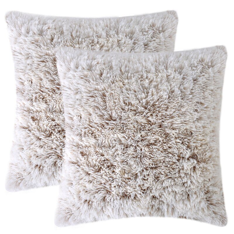 NordECO HOME Luxury Soft Faux Fur Fleece Cushion Cover Pillowcase  Decorative Throw Pillows Covers, No Pillow Insert, 18 x